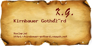 Kirnbauer Gothárd névjegykártya
